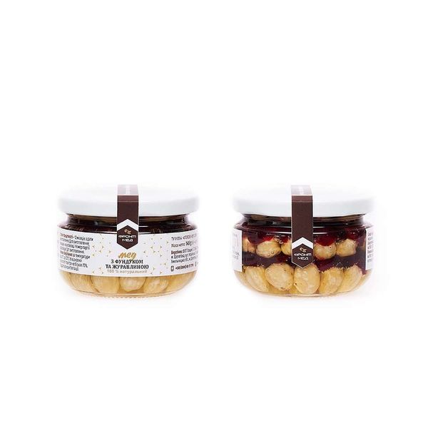 Honey with hazelnuts and cranberries, 140g