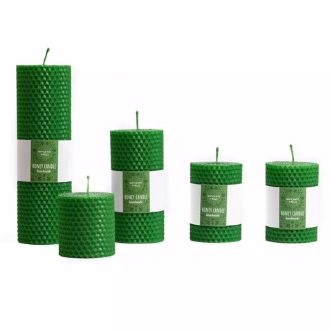 A set of wax candles "Zatyshok", 6 colors, Green