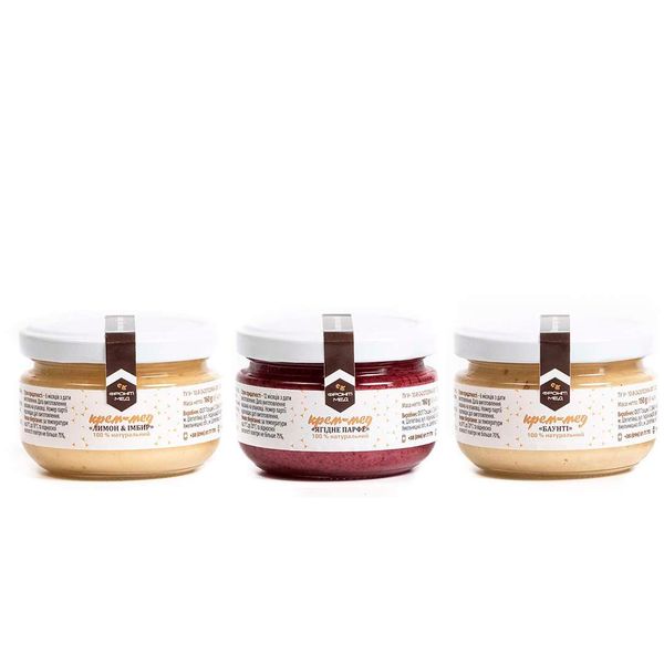 Set "Cream maximum", S, Cream honey "Lemon & Ginger", Cream honey "Coconut-almond", Cream honey "Berry mix"