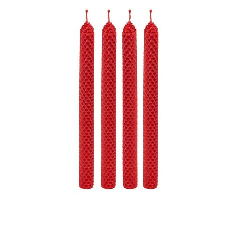 Set of honey candles "Table", Red